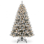 8ft Premium Pre-Lit Flocked Artificial Christmas Tree with Warm White Lights