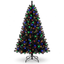 6.5ft Premium Black Pre-Lit Artificial Christmas Tree with Multi-Color Lights