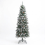 6ft Premium Slim Snow Flocked Unlit Artificial Christmas Tree with Pinecones (Pencil Style)