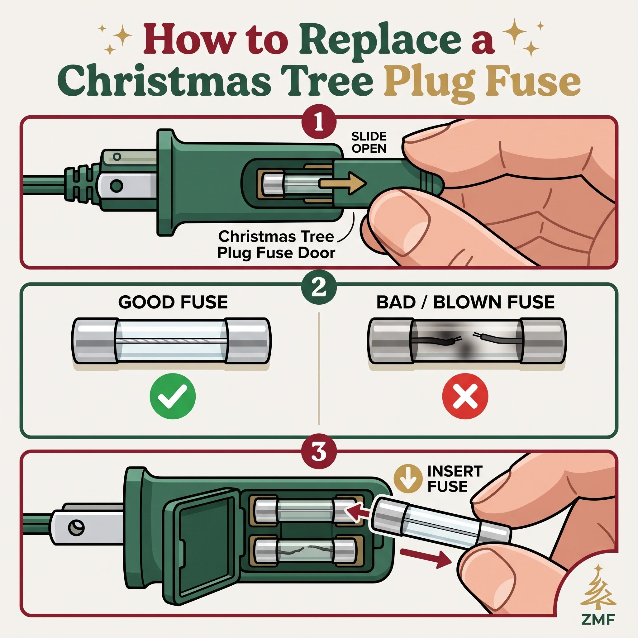 How to fix pre lit Christmas tree section went out dark