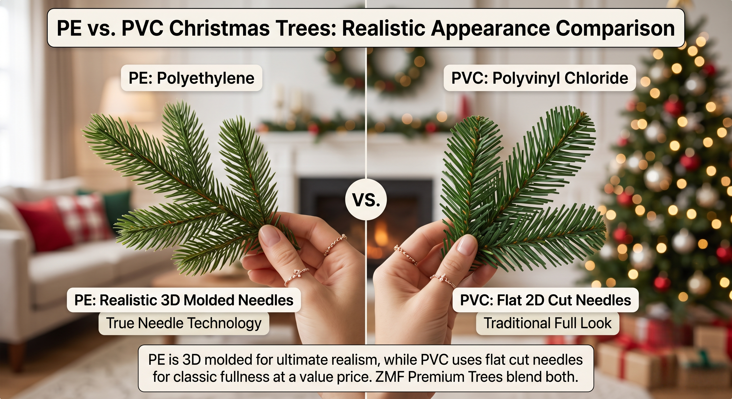 PE vs. PVC Artificial Christmas Trees: Which Looks More Realistic?