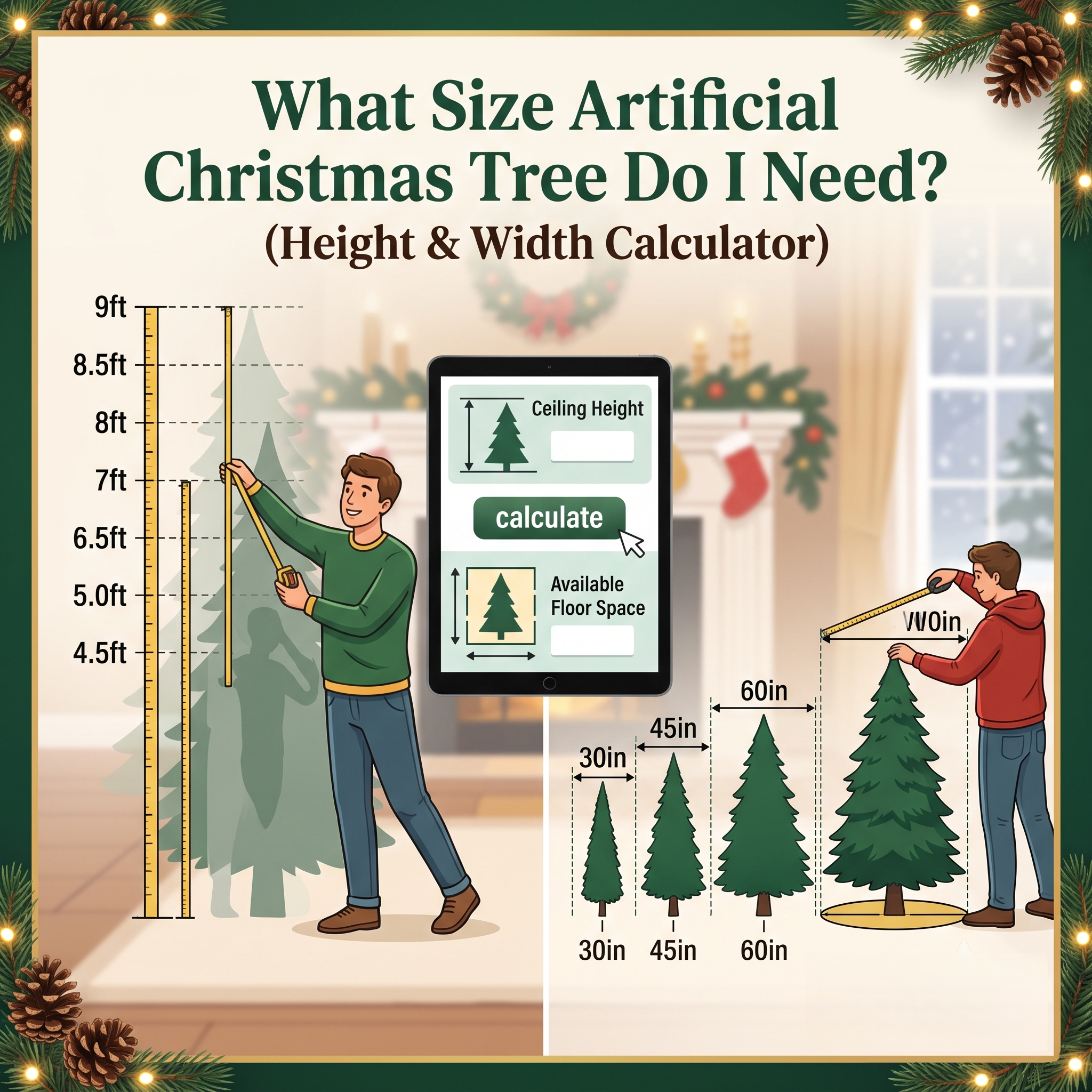 What Size Artificial Christmas Tree Do I Need? (Height &amp; Width Calculator)