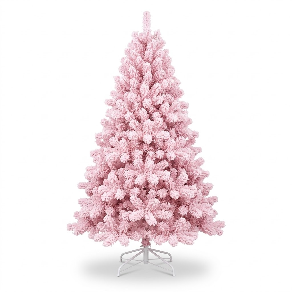 6.5ft Premium Pink Snow Flocked Unlit Artificial Christmas Tree