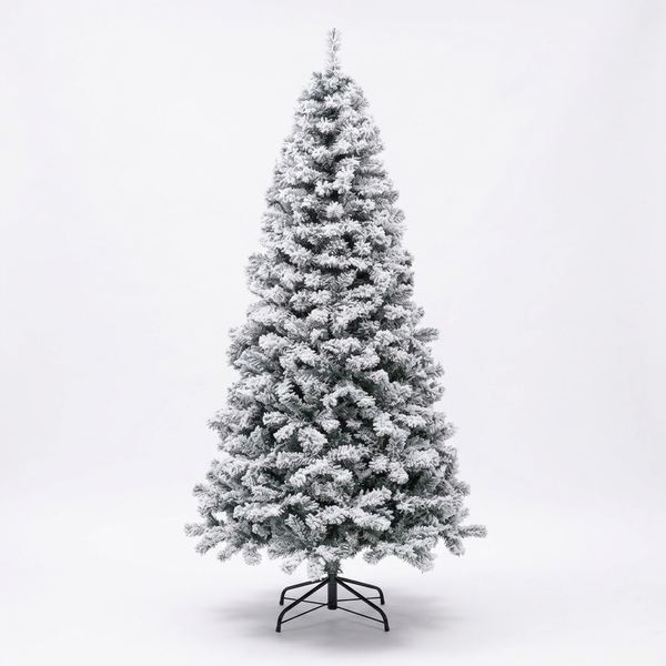 7.5ft Premium Slim Snow Flocked Unlit Artificial Christmas Tree (Pencil Style)