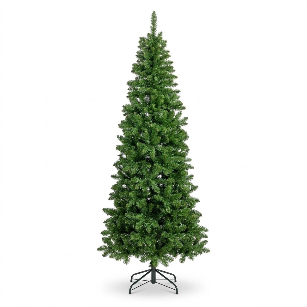 6ft Premium Slim Classic Green Unlit Artificial Christmas Tree (Pencil Style)
