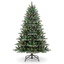 ZMF Christmas Tree 6.5ft pre-lit artificial Christmas tree with frosted branches and 350 multi-color LED lights.