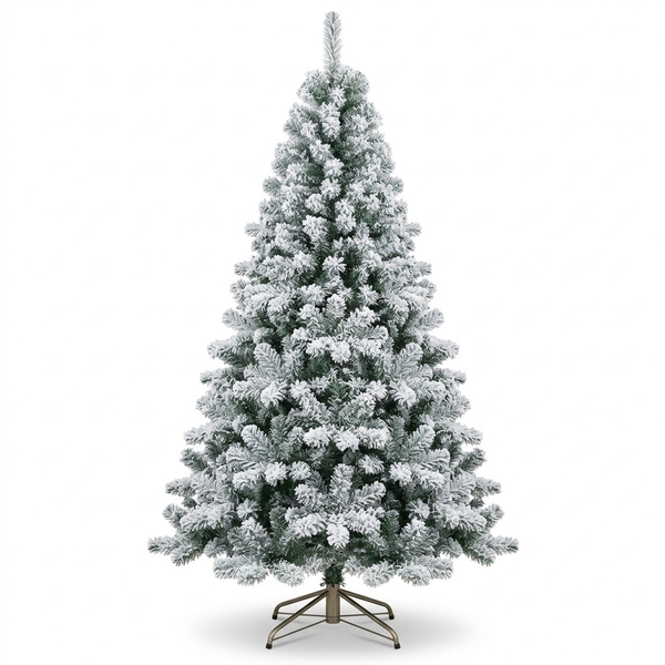 6.5ft Premium Snow Flocked Unlit Artificial Christmas Tree (PVC)