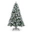 9ft Premium Flocked Unlit Artificial Christmas Tree with Pinecones (PE & PVC Hybrid)