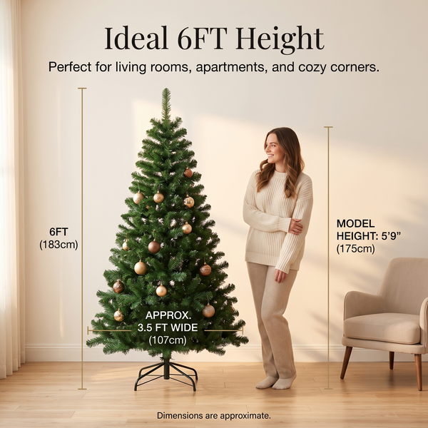 ZMF 6ft Unlit Classic Green Christmas Tree | 880 Tips