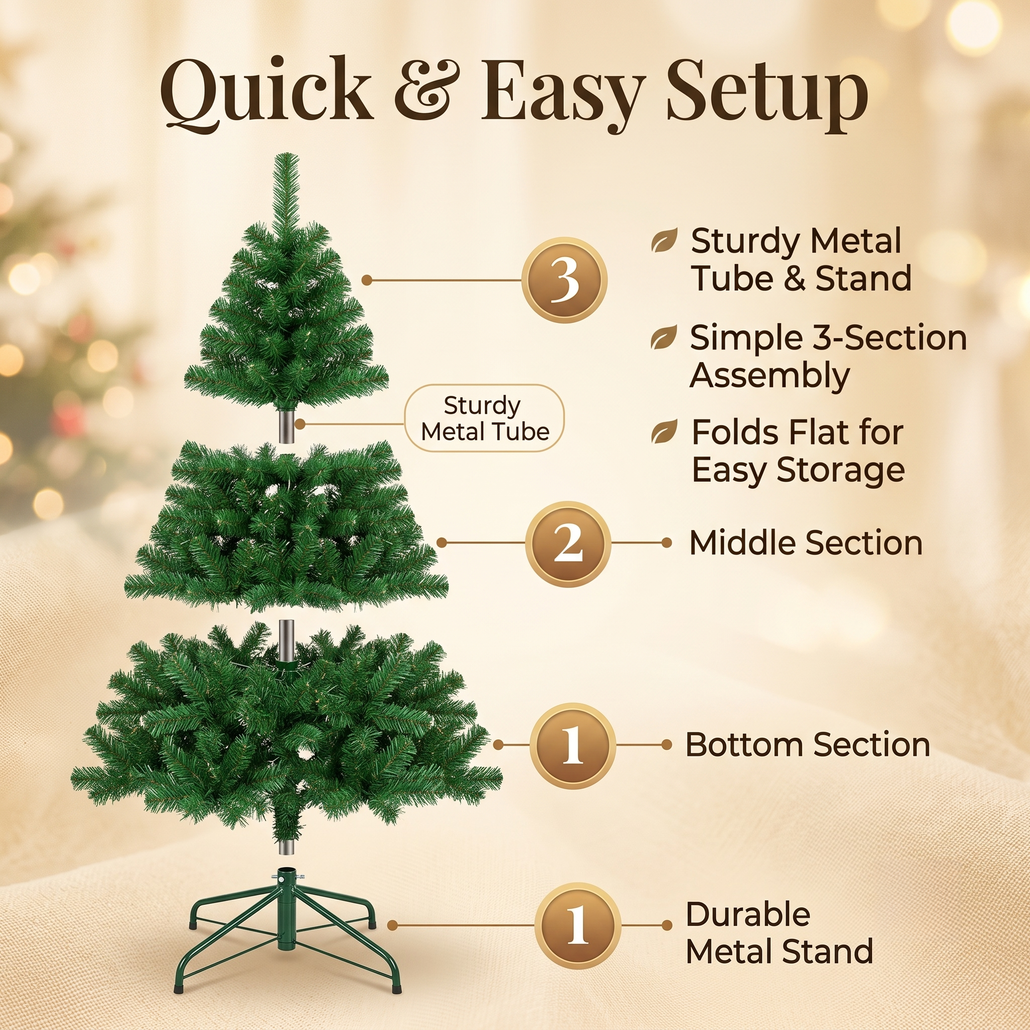 ZMF 6ft Unlit Classic Green Christmas Tree | 880 Tips