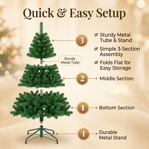 ZMF 6ft Unlit Classic Green Christmas Tree | 880 Tips