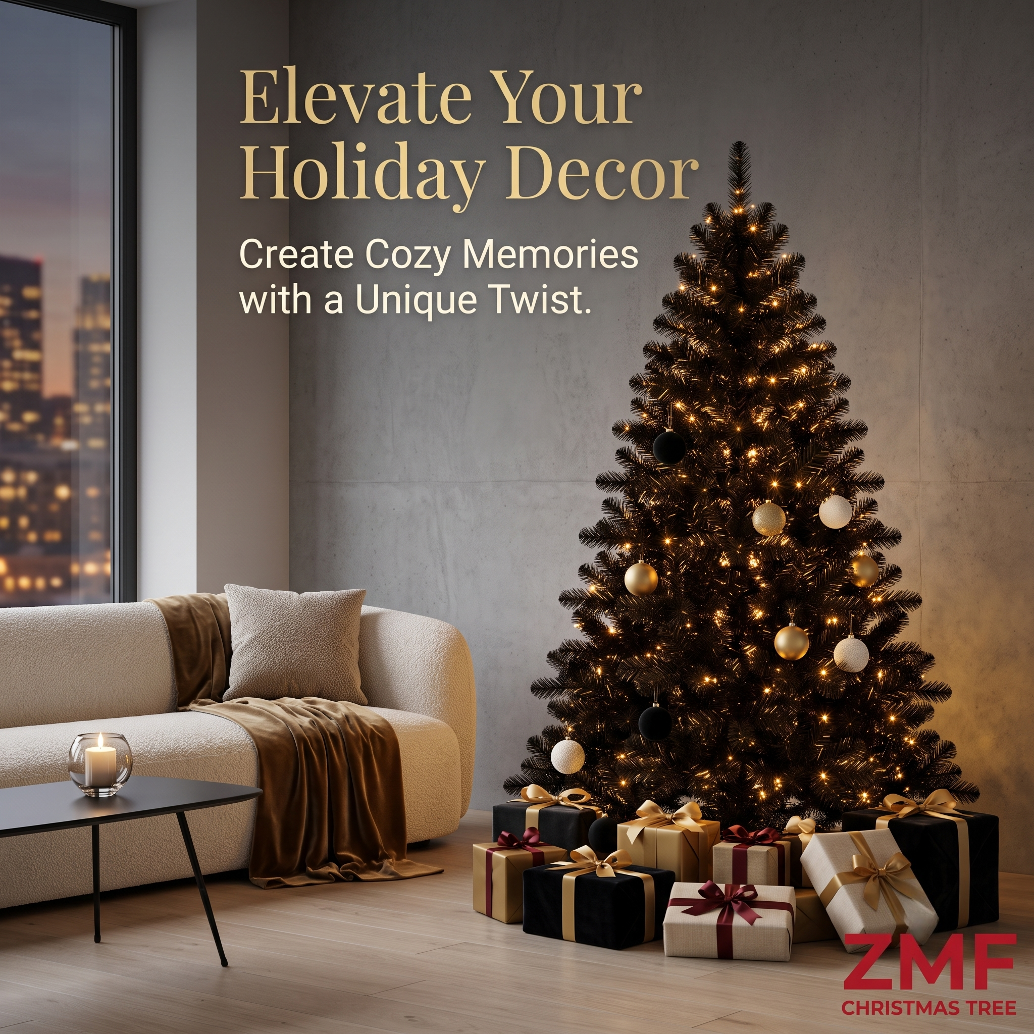 ZMF 6ft Black Unlit Christmas Tree | 818 Lush Tips