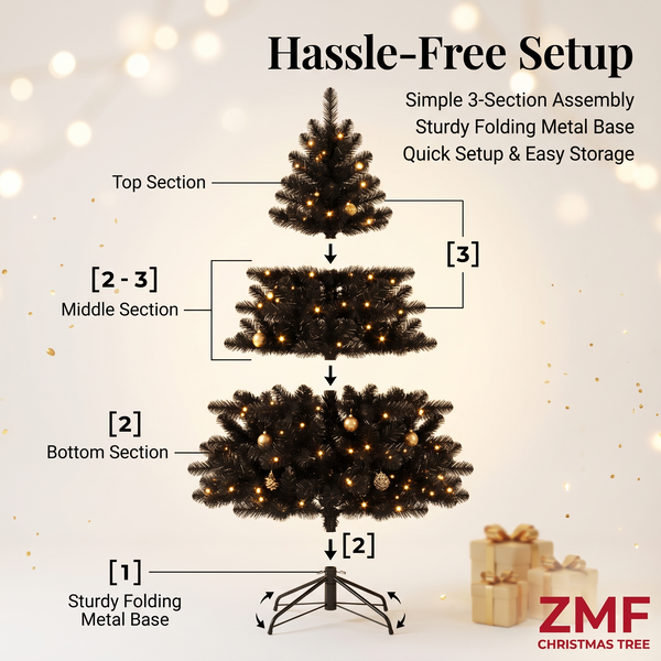 ZMF 6ft Black Unlit Christmas Tree | 818 Lush Tips