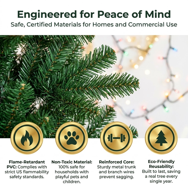 7.5ft Premium Classic Green Unlit Artificial Christmas Tree