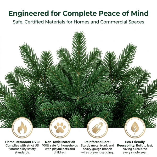 7.5ft Premium Classic Green Unlit Artificial Christmas Tree (Full Profile)