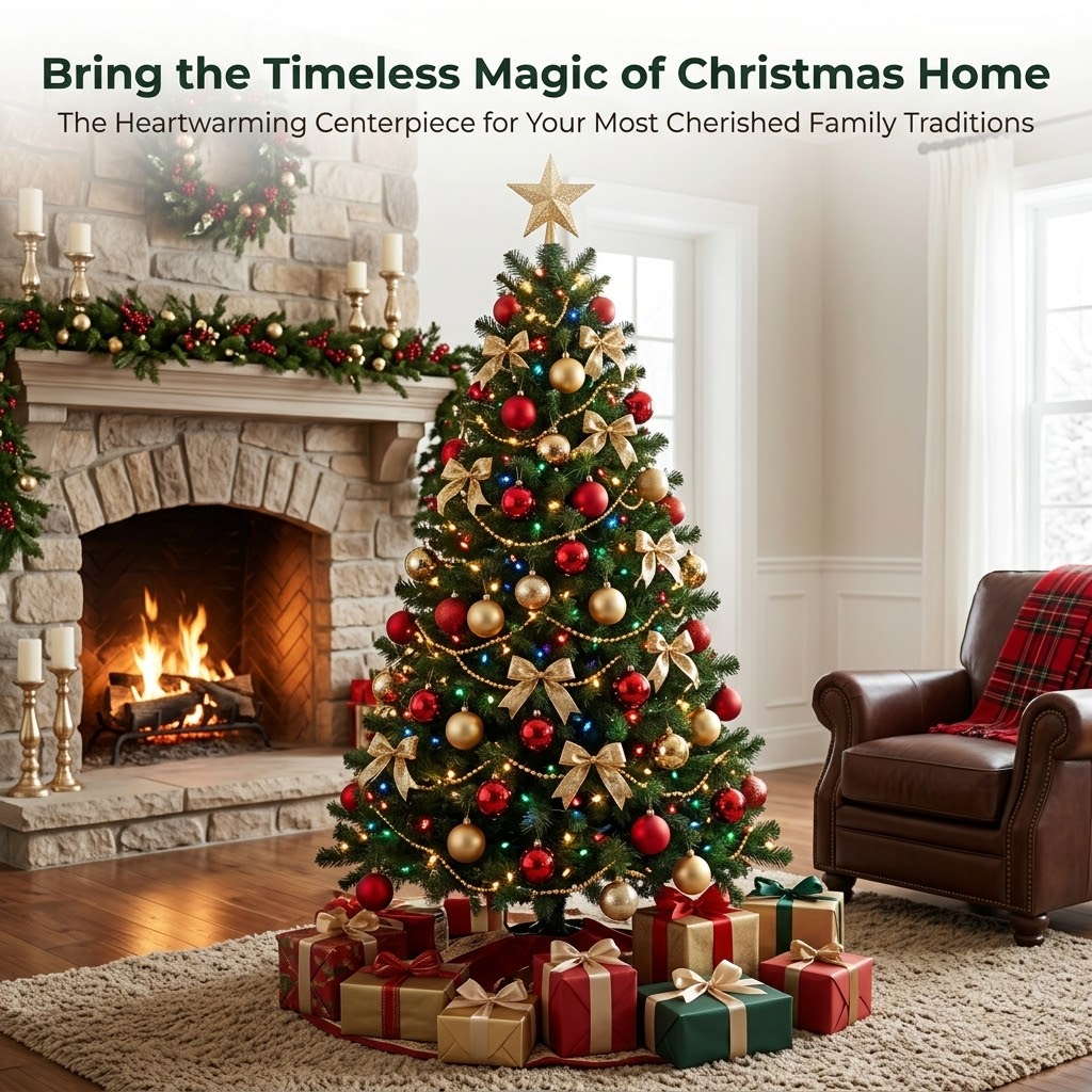 7.5ft Premium Classic Green Unlit Artificial Christmas Tree