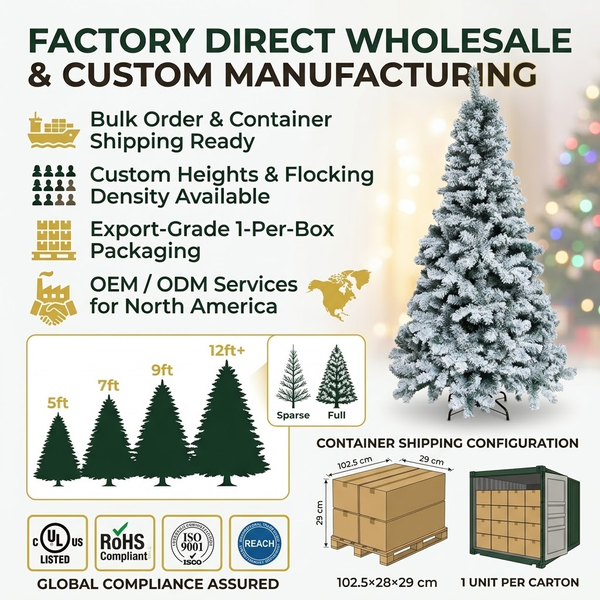 6.5ft Premium Snow Flocked Unlit Artificial Christmas Tree (PVC)