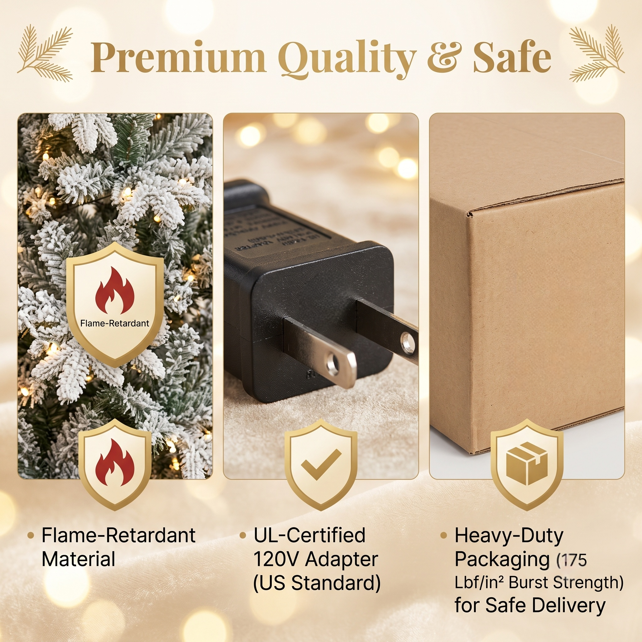 ZMF 7.5ft Pre-Lit Flocked Layered Christmas Tree | 11 Modes