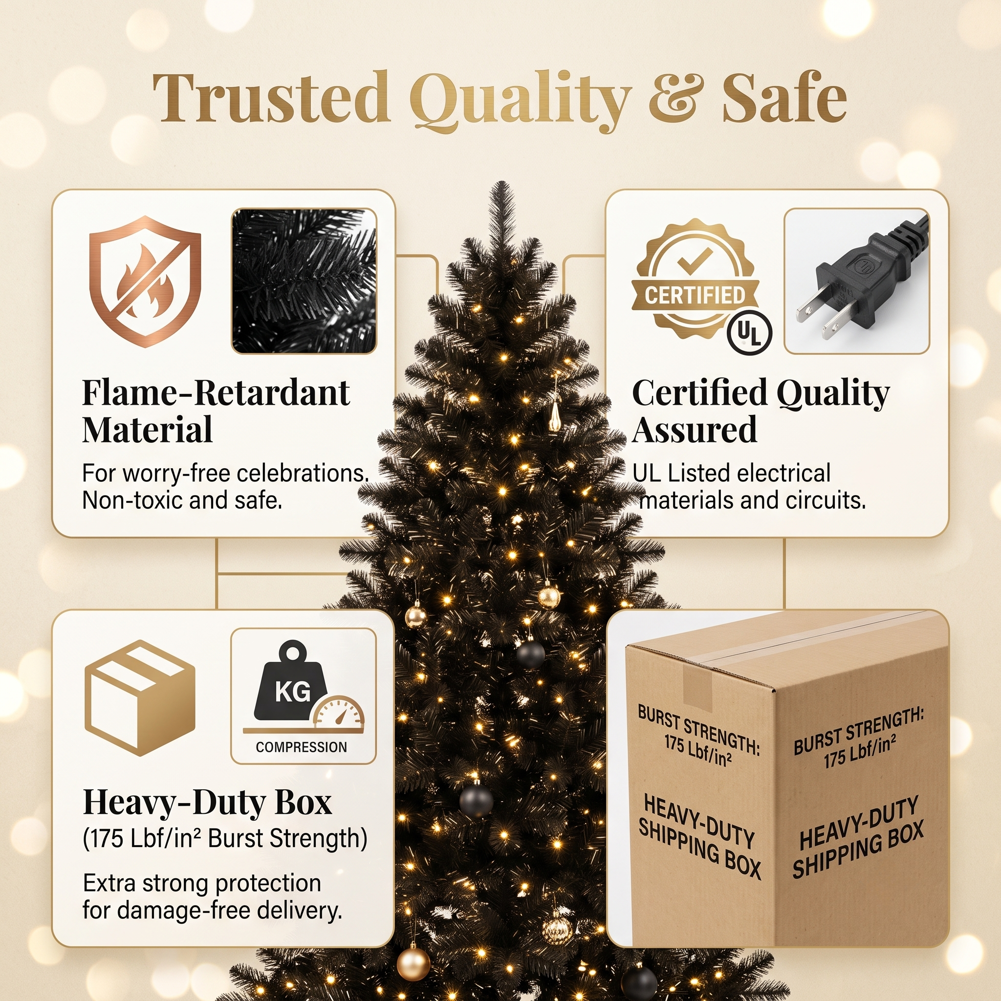 ZMF 6ft Black Unlit Christmas Tree | 818 Lush Tips