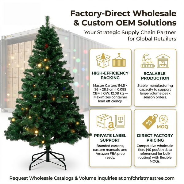 7.5ft Premium Classic Green Unlit Artificial Christmas Tree