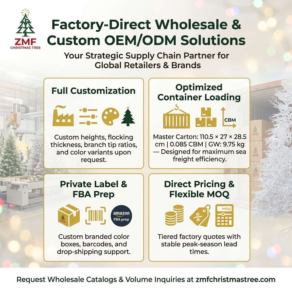 7ft Premium Unlit White Twig Artificial Christmas Tree (100% PE)