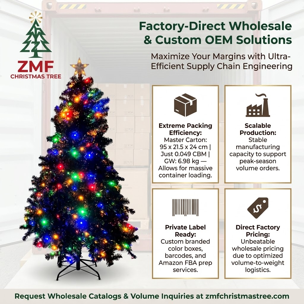 6ft Premium Pre-Lit Classic Green Artificial Christmas Tree with Multi-Color Lights